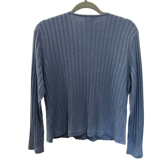 Vintage Urban Works Women Large 100% Silk Cardigan Attached Scoop Shirt Sweater - Picture 8 of 8